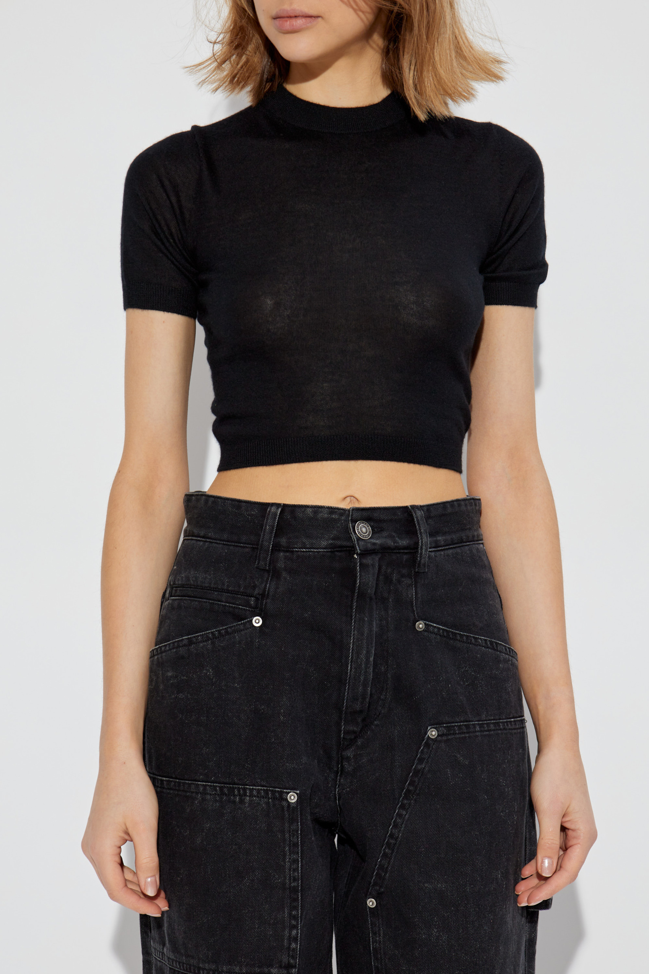 Tシャツ・カットソー ALAIA Women Tops AA9H10633M774 995 BLACK Alaïa T-Shirts | FARFETCH US